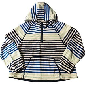 HUNTER FOR TARGET GIRLS BLUE STRIPED RAIN JACKET SIZE 10/12